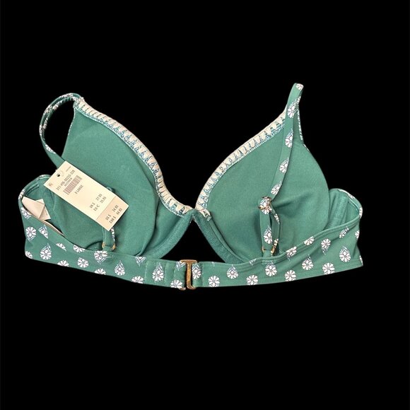 Hollister - Embroidered Stitch Plunge Underwire Bikini Top - XLarge - NWT - Picture 2 of 3